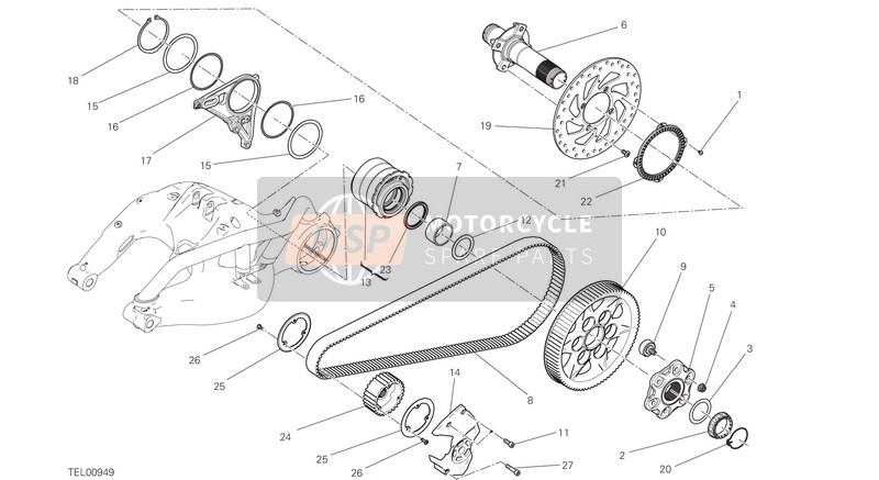 Ducati XDIAVEL EU 2016 Nabe, Hinterrad für ein 2016 Ducati XDIAVEL EU