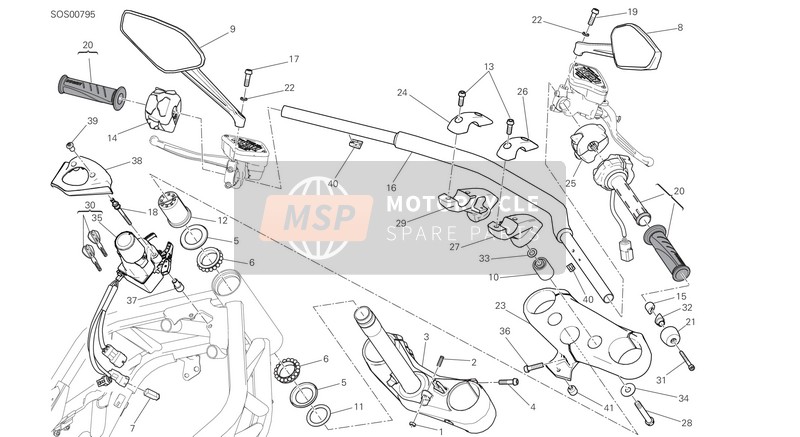 Ducati XDIAVEL EU 2017 Guidon pour un 2017 Ducati XDIAVEL EU