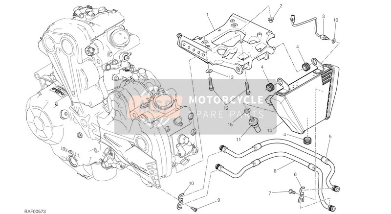 Ducati XDIAVEL EU 2017 Enfriador de aceite para un 2017 Ducati XDIAVEL EU