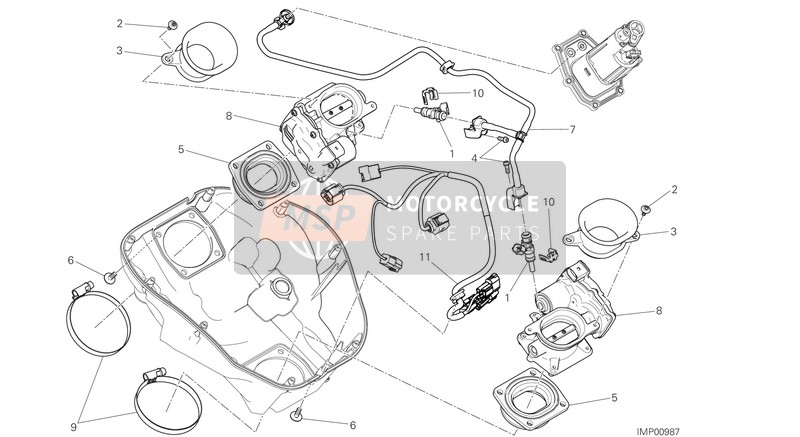 Ducati XDIAVEL EU 2018 Gasklephuis voor een 2018 Ducati XDIAVEL EU