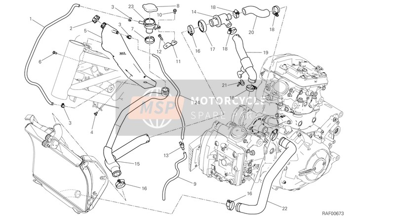 Ducati XDIAVEL EU 2020 Circuit de refroidissement pour un 2020 Ducati XDIAVEL EU