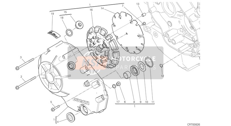 Ducati XDIAVEL S 2020 Tapa del embrague para un 2020 Ducati XDIAVEL S