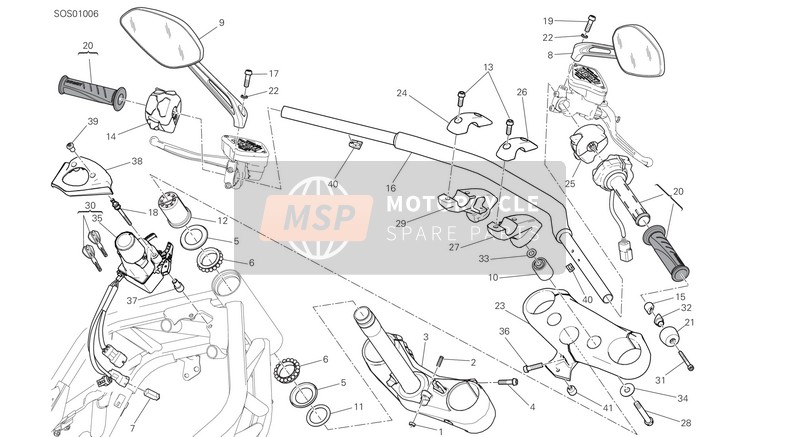 Ducati XDIAVEL S 2020 Guidon pour un 2020 Ducati XDIAVEL S