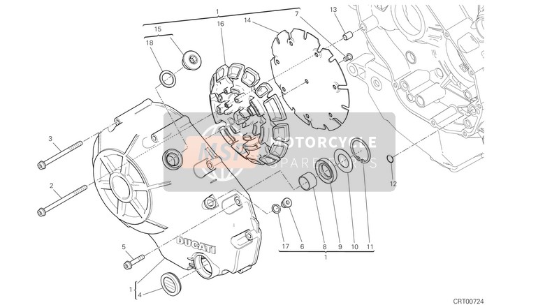 24321502B, Tapa Lado Embrague, Ducati, 0