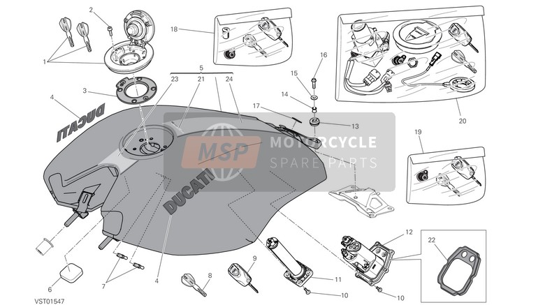 Ducati XDIAVEL S EU 2016 Depósito de combustible para un 2016 Ducati XDIAVEL S EU