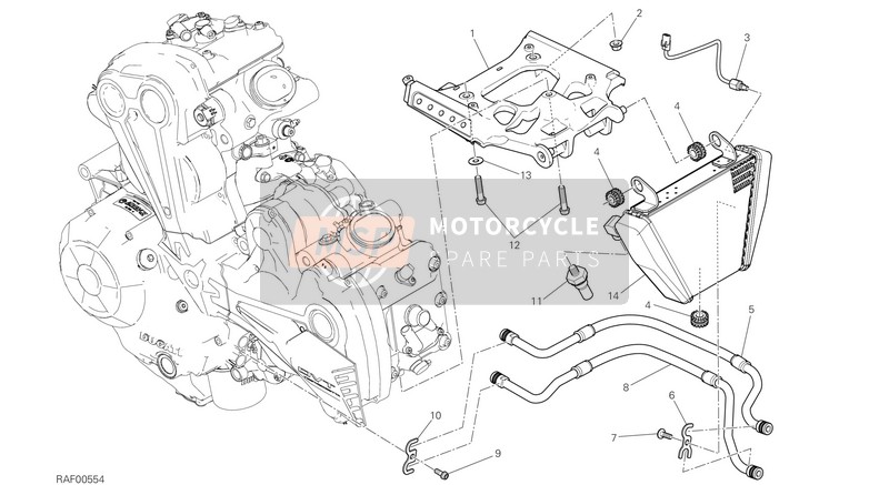 Ducati XDIAVEL S EU 2016 Enfriador de aceite para un 2016 Ducati XDIAVEL S EU