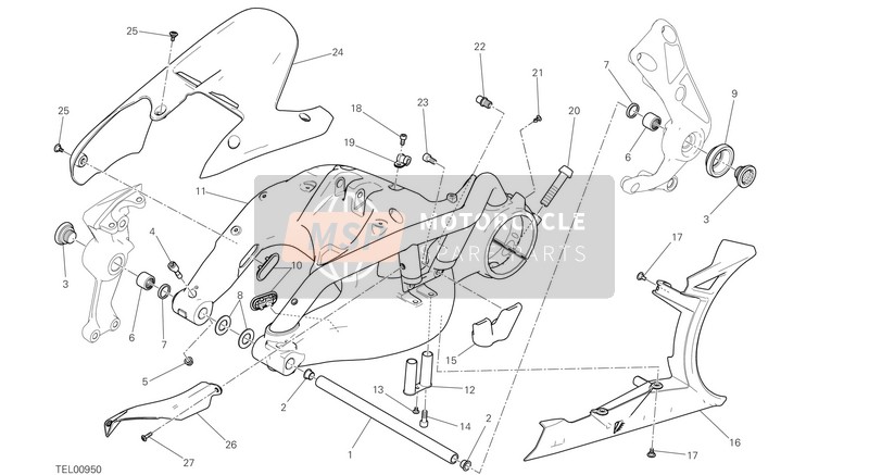 Ducati XDIAVEL S EU 2016 Braccio oscillante per un 2016 Ducati XDIAVEL S EU