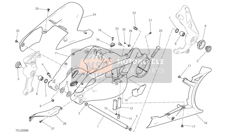 Ducati XDIAVEL S EU 2017 Swing Arm for a 2017 Ducati XDIAVEL S EU