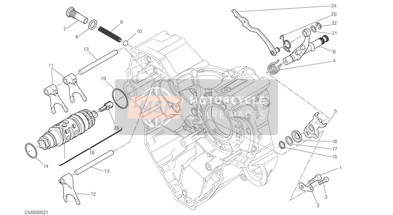 Ducati XDIAVEL S EU 2019 Mecanismo de cambio de marcha para un 2019 Ducati XDIAVEL S EU