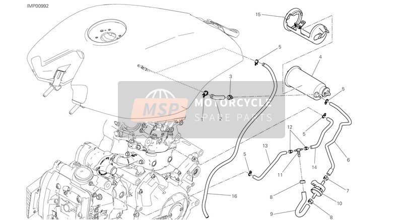 Ducati XDIAVEL S EU 2019 Bote de tubo de aire caliente para un 2019 Ducati XDIAVEL S EU