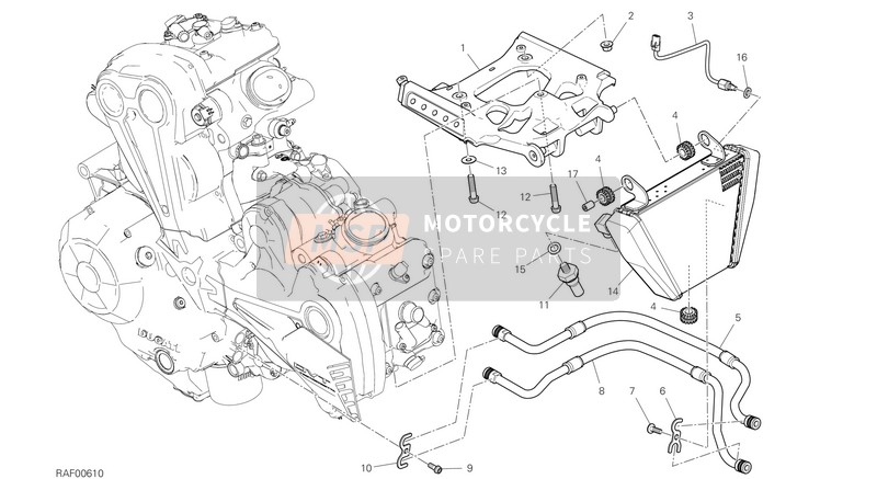 Ducati XDIAVEL S EU 2019 Refroidisseur d'huile pour un 2019 Ducati XDIAVEL S EU