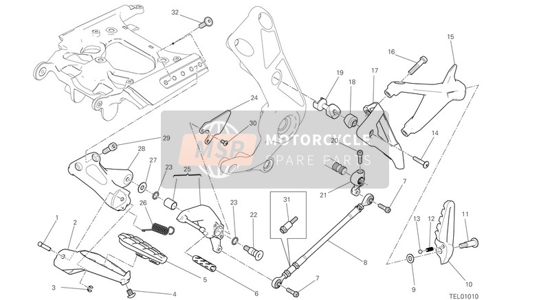 Ducati XDIAVEL S USA 2018 Repose-pieds, La gauche pour un 2018 Ducati XDIAVEL S USA