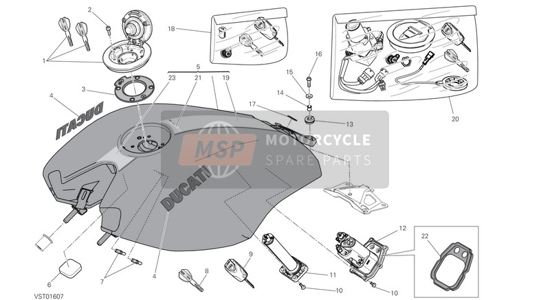 Ducati XDIAVEL S USA 2019 Réservoir d'essence pour un 2019 Ducati XDIAVEL S USA