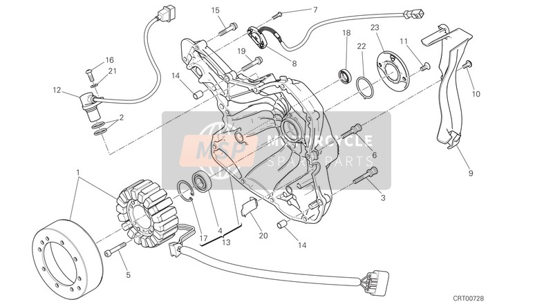 Ducati XDIAVEL S USA 2019 Couvercle du générateur pour un 2019 Ducati XDIAVEL S USA