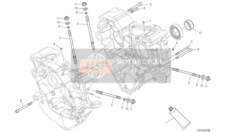 Ducati XDIAVEL S USA 2019 Half-Crankcase Pair for a 2019 Ducati XDIAVEL S USA