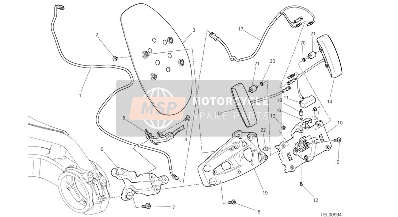 Ducati XDIAVEL S USA 2020 Portatarga per un 2020 Ducati XDIAVEL S USA