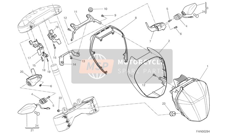 Ducati XDIAVEL USA 2016 Scheinwerfer für ein 2016 Ducati XDIAVEL USA