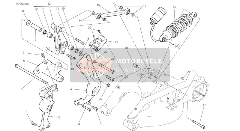 Ducati XDIAVEL USA 2019 Rear Shock Absorber for a 2019 Ducati XDIAVEL USA