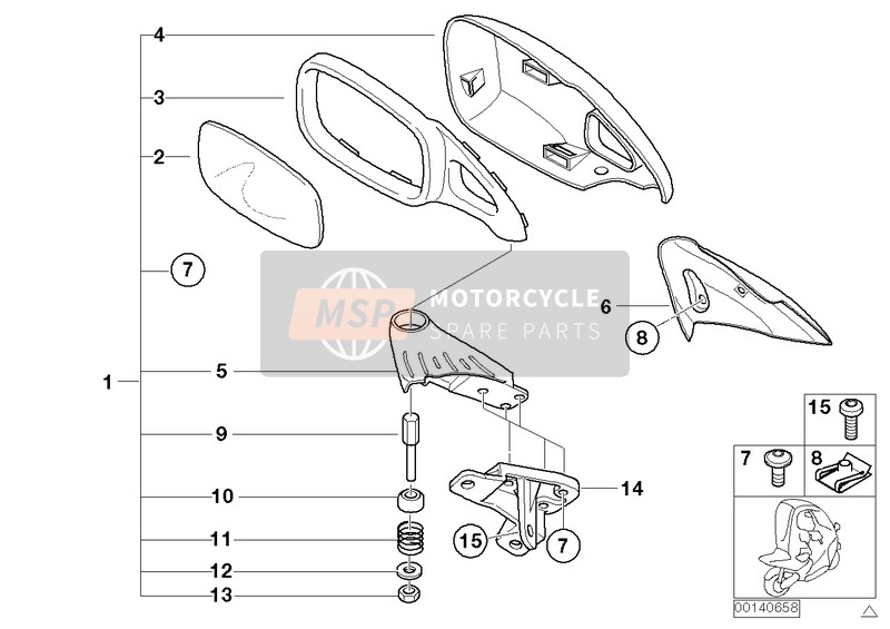 BMW C 1 (0191) 2002 Espejo para un 2002 BMW C 1 (0191)