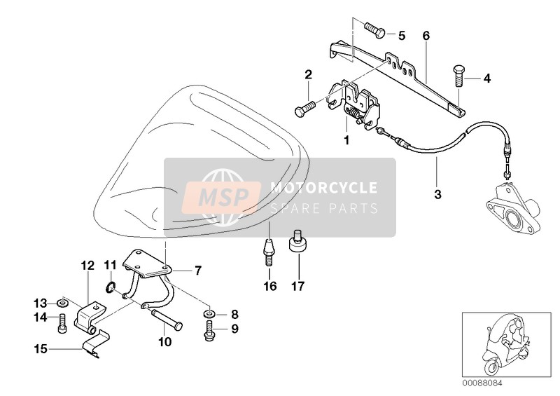 BMW C 1 (0191) 2001 MOUNT.PARTS, LOCKING MECH.DRIVER'S SEAT for a 2001 BMW C 1 (0191)