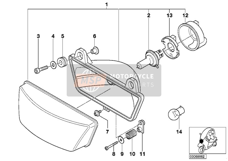 BMW C 1 (0191) 2003 HEADLIGHT for a 2003 BMW C 1 (0191)