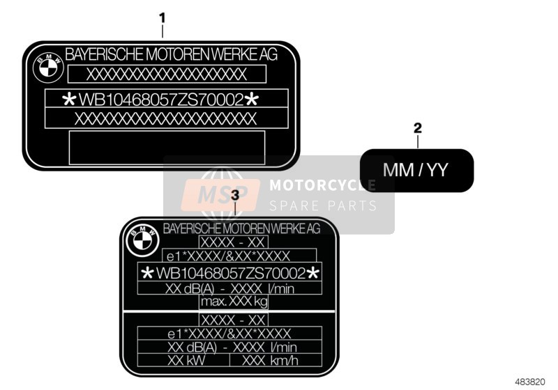 BMW C 1 (0191) 2001 TYPE PLATE for a 2001 BMW C 1 (0191)