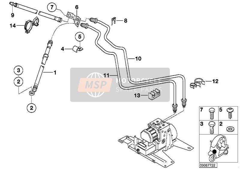 BMW C 1 (0191) 2003 Remleidings voor ABS voor een 2003 BMW C 1 (0191)