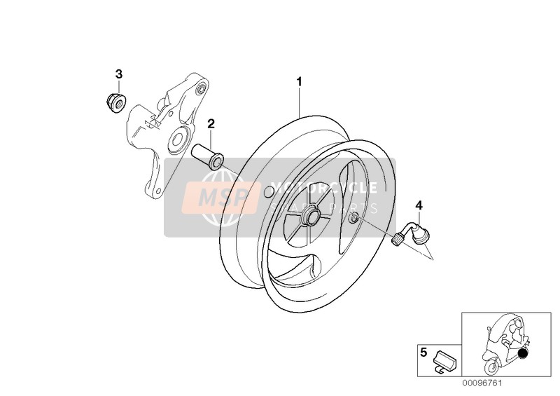 BMW C 1 (0191) 2000 Gietwiel achter voor een 2000 BMW C 1 (0191)