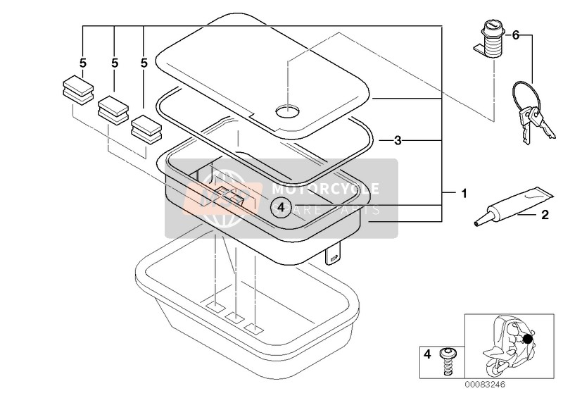 71607659266, Schlössersatz - Ablagefächer, BMW, 0