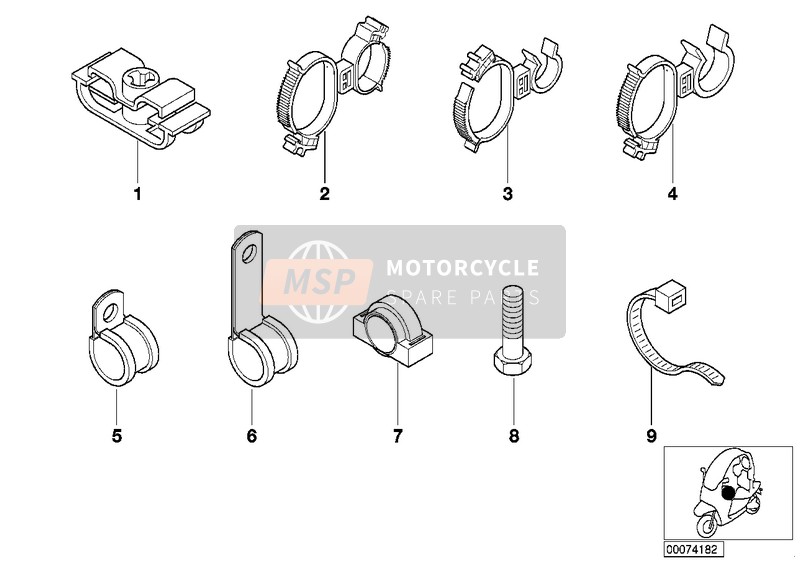 BMW C 1 200 (0192) 2003 Diversi supporti per cavo per un 2003 BMW C 1 200 (0192)