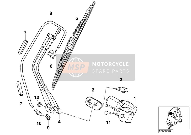 BMW C 1 200 (0192) 2000 Ruitenwisser voor een 2000 BMW C 1 200 (0192)