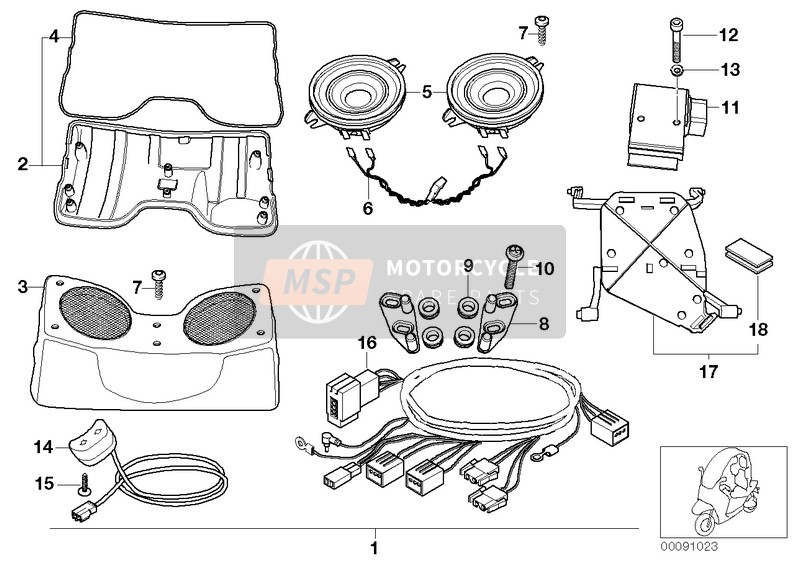 BMW C 1 200 (0192) 2000 Equipo Fun-Audio para un 2000 BMW C 1 200 (0192)