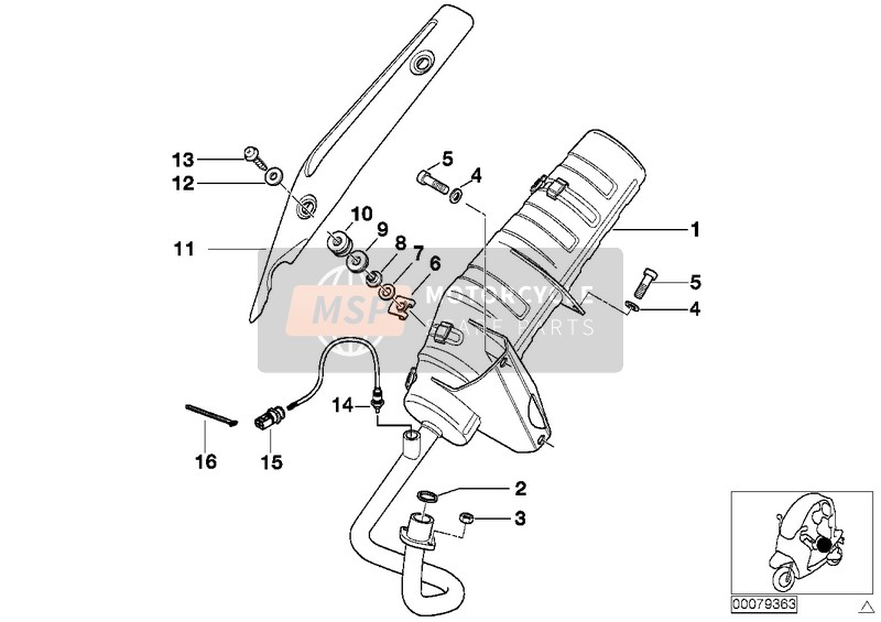 BMW C 1 200 (0192) 2002 Exhaust System Parts with Mounts for a 2002 BMW C 1 200 (0192)