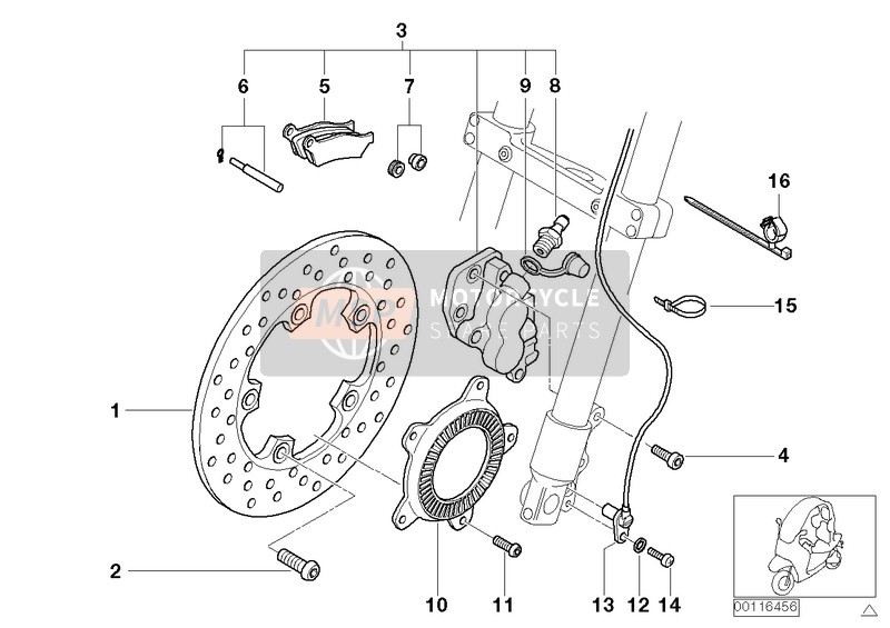 BMW C 1 200 (0192) 2000 Freno della ruota anteriore per un 2000 BMW C 1 200 (0192)