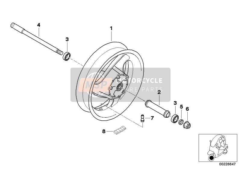 BMW C 1 200 (0192) 2000 CAST RIM, FRONT for a 2000 BMW C 1 200 (0192)