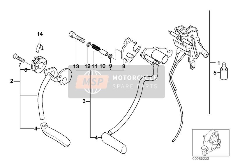 BMW C 1 200 (0192) 2000 KNEE LEVER MECHANISM for a 2000 BMW C 1 200 (0192)