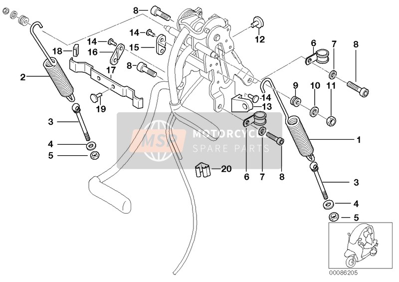 BMW C 1 200 (0192) 2000 Meccan.leva ginocchio - pezzi montabili per un 2000 BMW C 1 200 (0192)