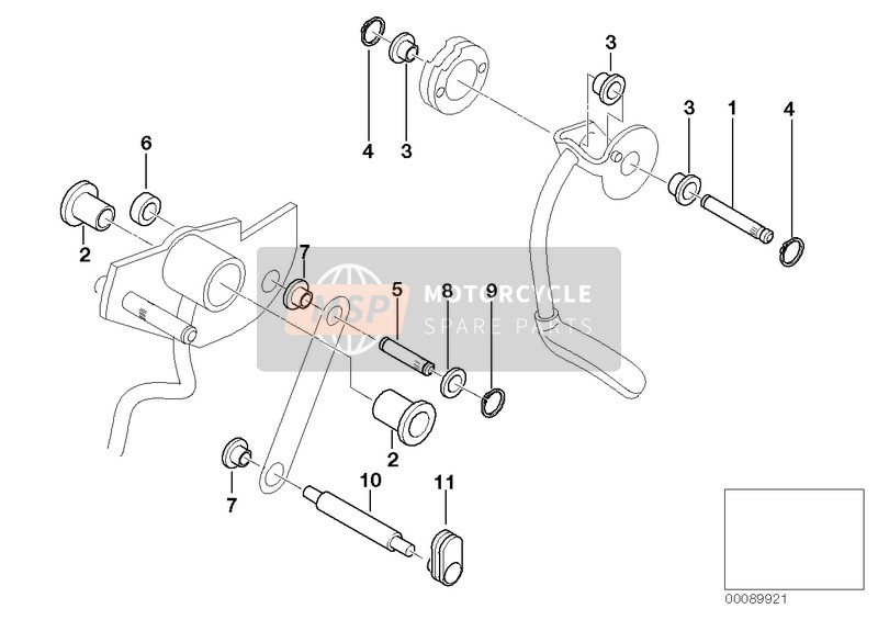 BMW C 1 200 (0192) 2000 Mécanisme levier genoux-fixation levier pour un 2000 BMW C 1 200 (0192)
