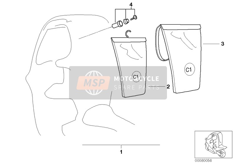 BMW C 1 200 (0192) 2002 GARMENT BAG for a 2002 BMW C 1 200 (0192)