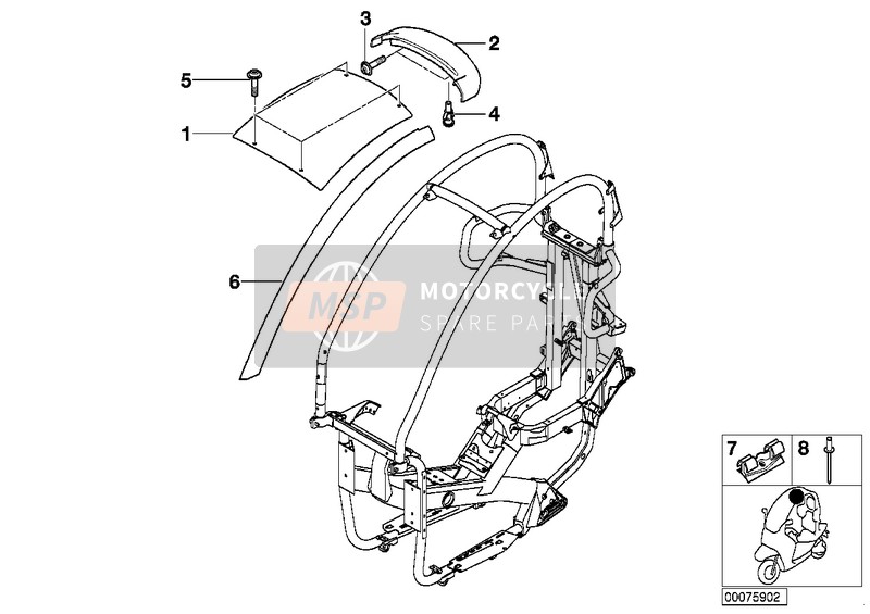 BMW C 1 200 (0192) 2002 ROOF, MOUNTING PARTS for a 2002 BMW C 1 200 (0192)