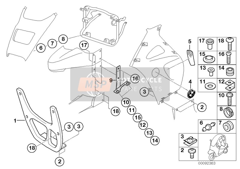 BMW C 1 200 (0192) 2000 Pezzi di rivestimento - pezzi montabili per un 2000 BMW C 1 200 (0192)