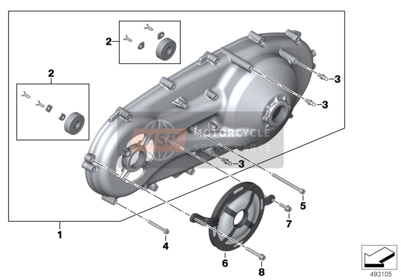 BMW C 400 GT (0C06, 0C16) 2019 Behuizingskap Voor CVT voor een 2019 BMW C 400 GT (0C06, 0C16)