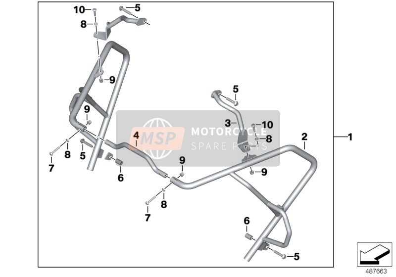 77308566842, Veiligheidsbeugel Rechts, BMW, 0