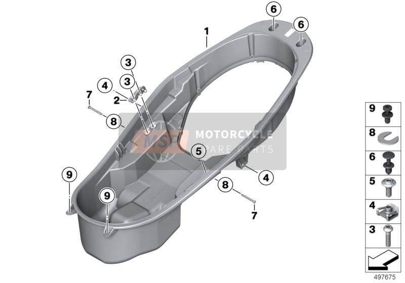 BMW C 400 X (0C09, 0C19) 2019 Bodem bagageruimte voor een 2019 BMW C 400 X (0C09, 0C19)