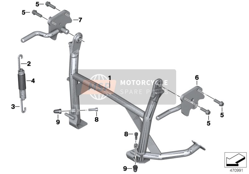 BMW C 600 Sport (0131, 0132) 2012 Center stand for a 2012 BMW C 600 Sport (0131, 0132)