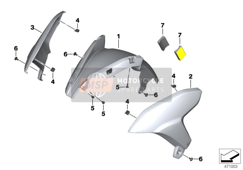 BMW C 600 Sport (0131, 0132) 2012 Voorspatbord voor een 2012 BMW C 600 Sport (0131, 0132)