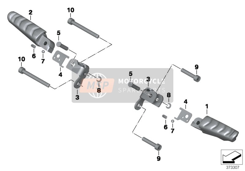 Footpegs, Narrow, Rear