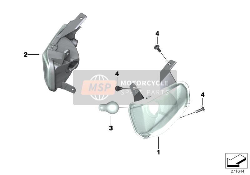 BMW C 600 Sport (0131, 0132) 2012 Turn signals, front for a 2012 BMW C 600 Sport (0131, 0132)