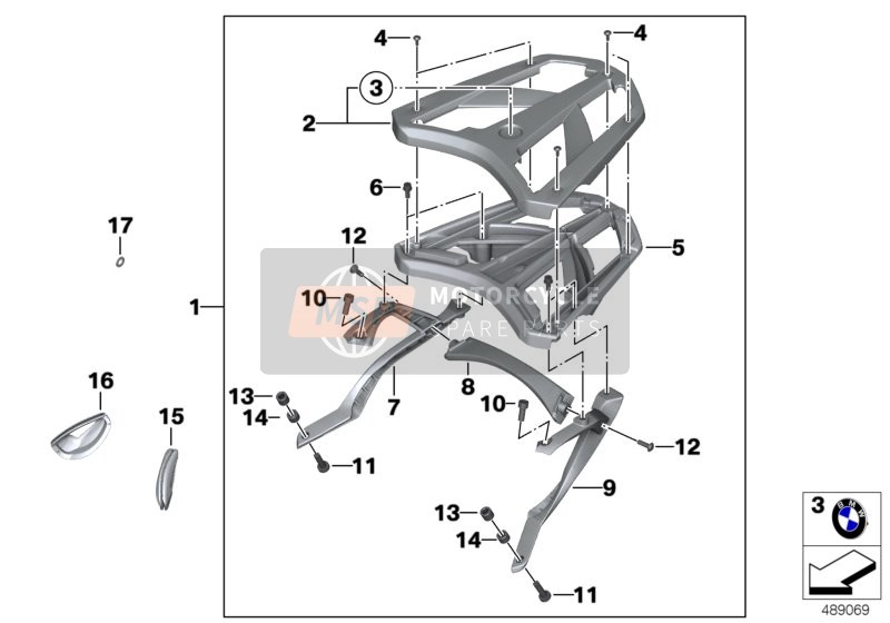 77448564286, Support PORTE-BAGAGES Droit, BMW, 0