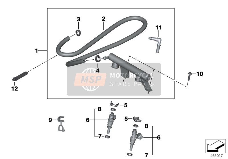 BMW C 600 Sport (0131, 0132) 2012 INJECTOR NOZZLES AND LINES for a 2012 BMW C 600 Sport (0131, 0132)
